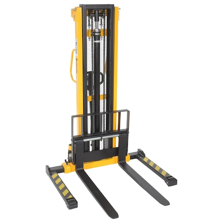 Vestil Steel Stacker Manual Pump 2 - 118 In. 1,500 - 2,000 Lb. Capacity Black / Yellow VHPS-2000-AA-118